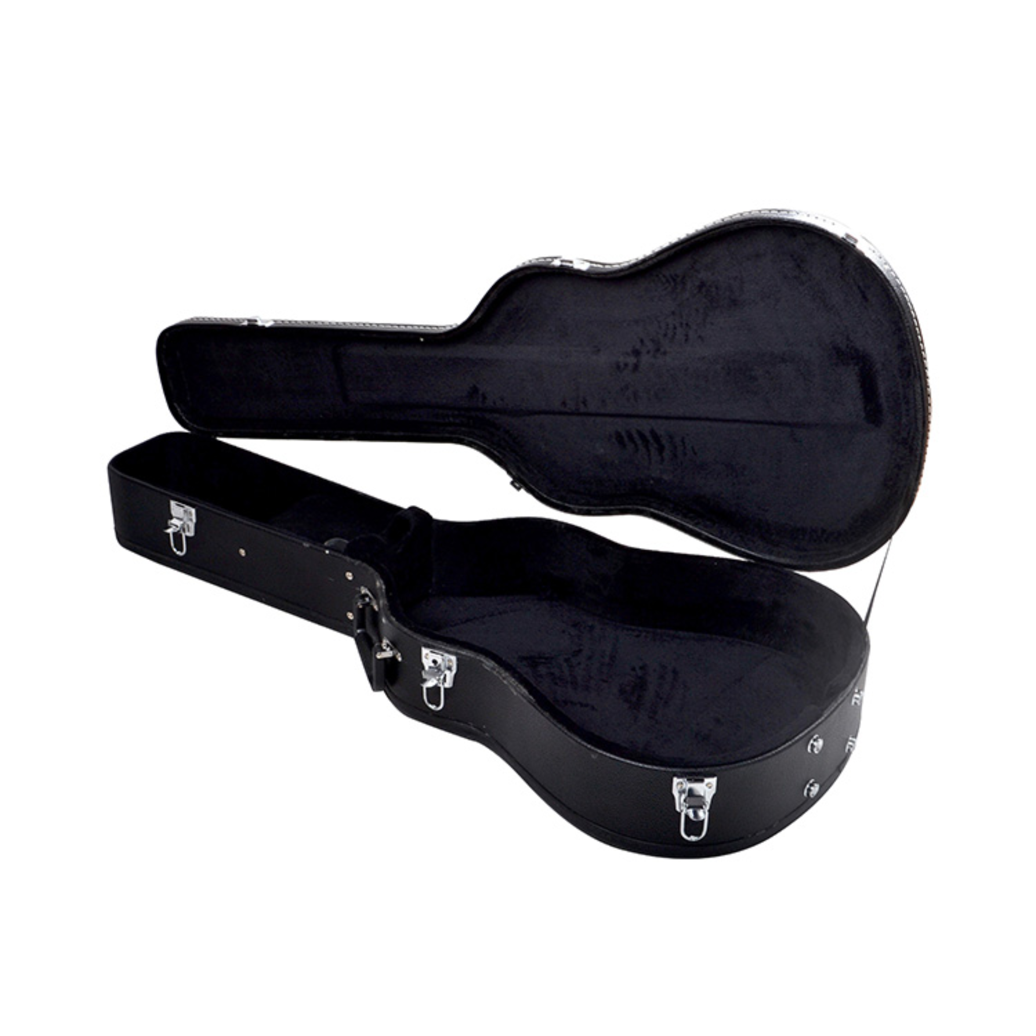 Hard-Shell Wooden Leather Black Case for Classical Guitar