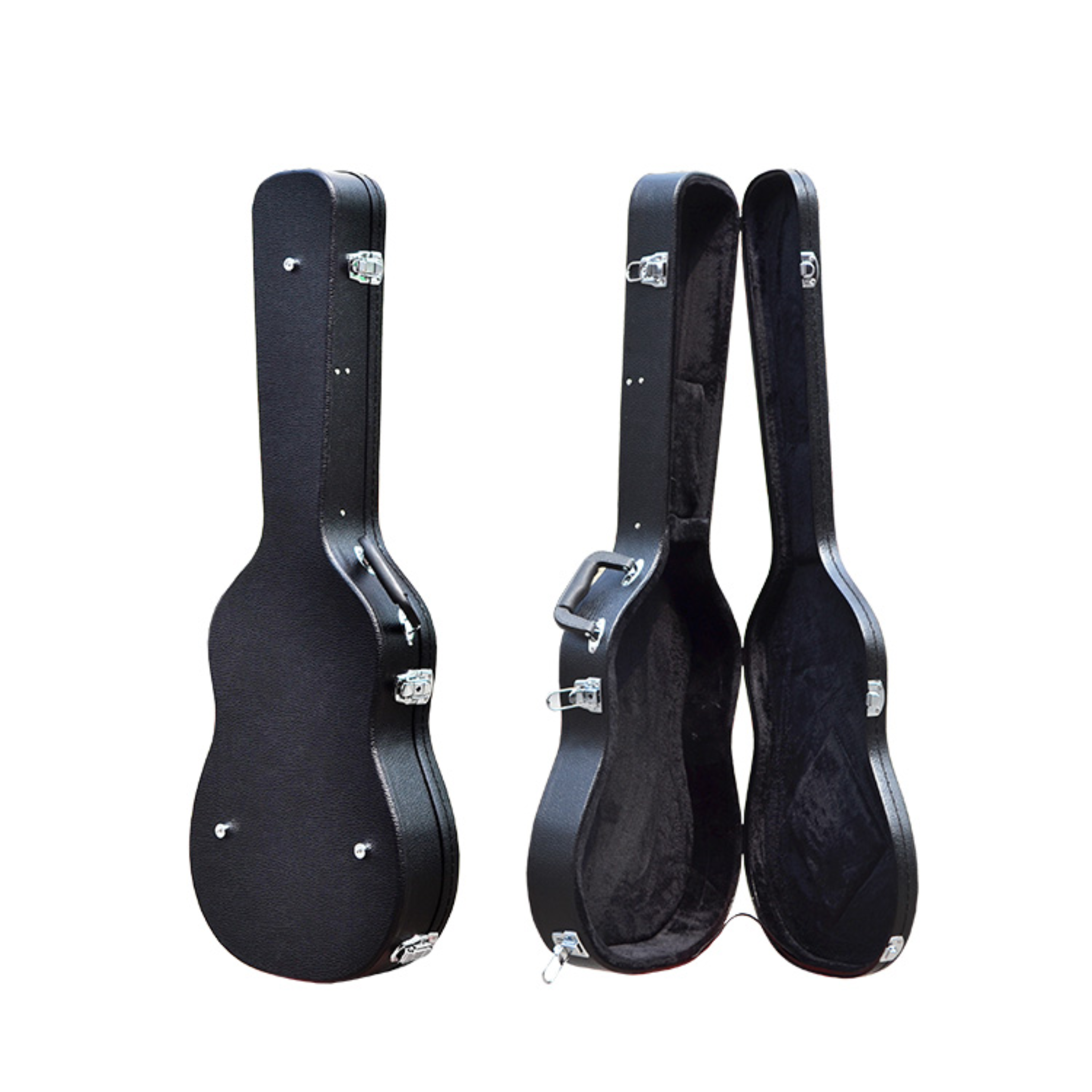 Hard-Shell Wooden Leather Black Case for LP style
