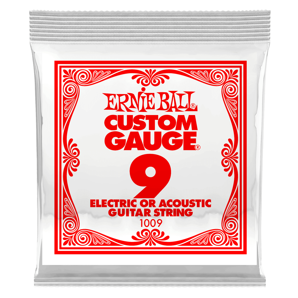 Ernie Ball .009 Plain Steel Electric or Acoustic Guitar Strings