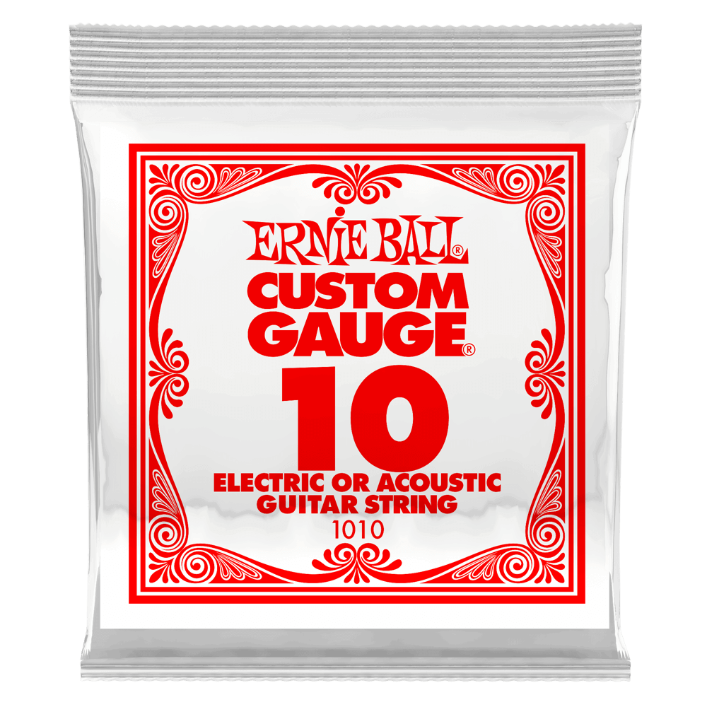 Ernie Ball .010 Plain Steel Electric or Acoustic Guitar Strings