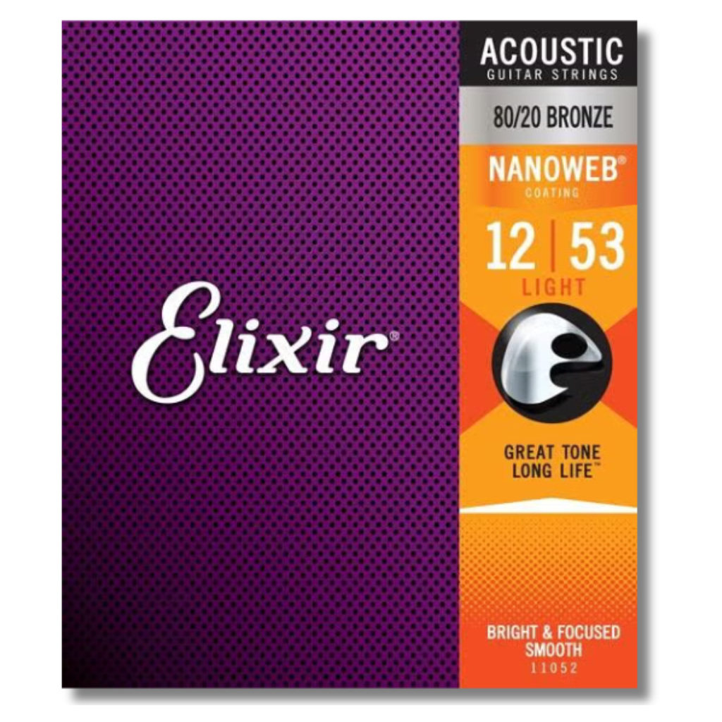 Elixir Nanoweb Coated 80/20 Bronze Acoustic Guitar Light 12-53