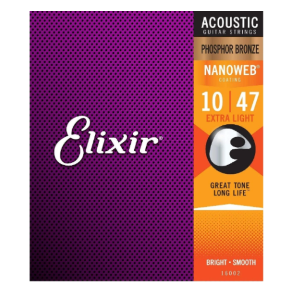 Elixir Nanoweb Coated Phosphor Bronze Acoustic Extra Light 10-47