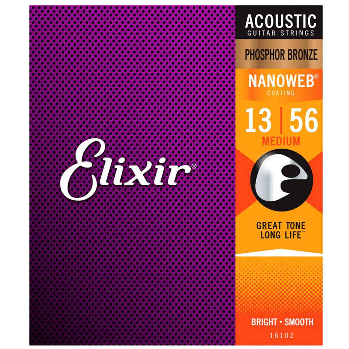 Elixir Nanoweb Coated Phosphor Bronze Acoustic Medium 13-56
