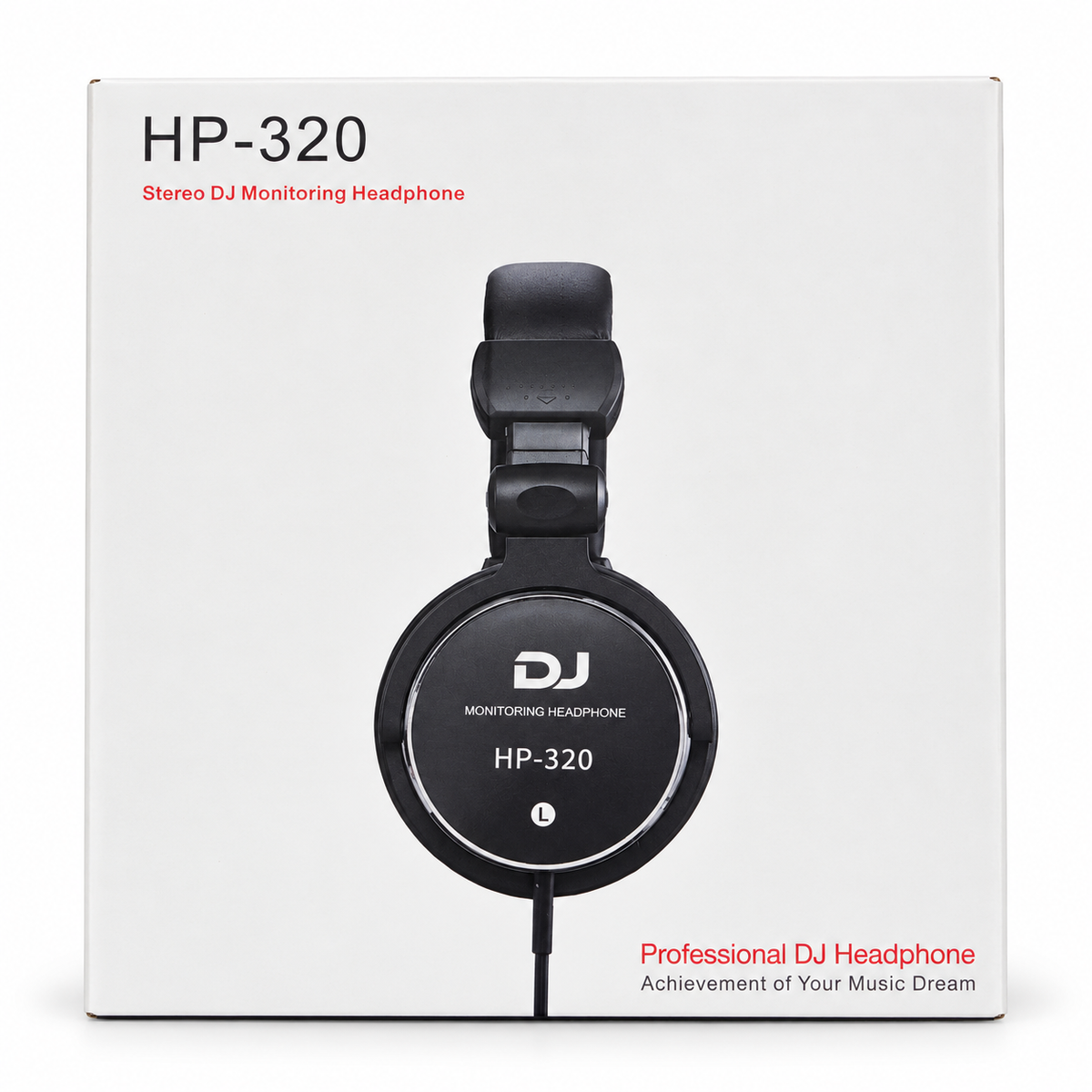 HP-320 Stereo DJ Monitoring Headphone retail box