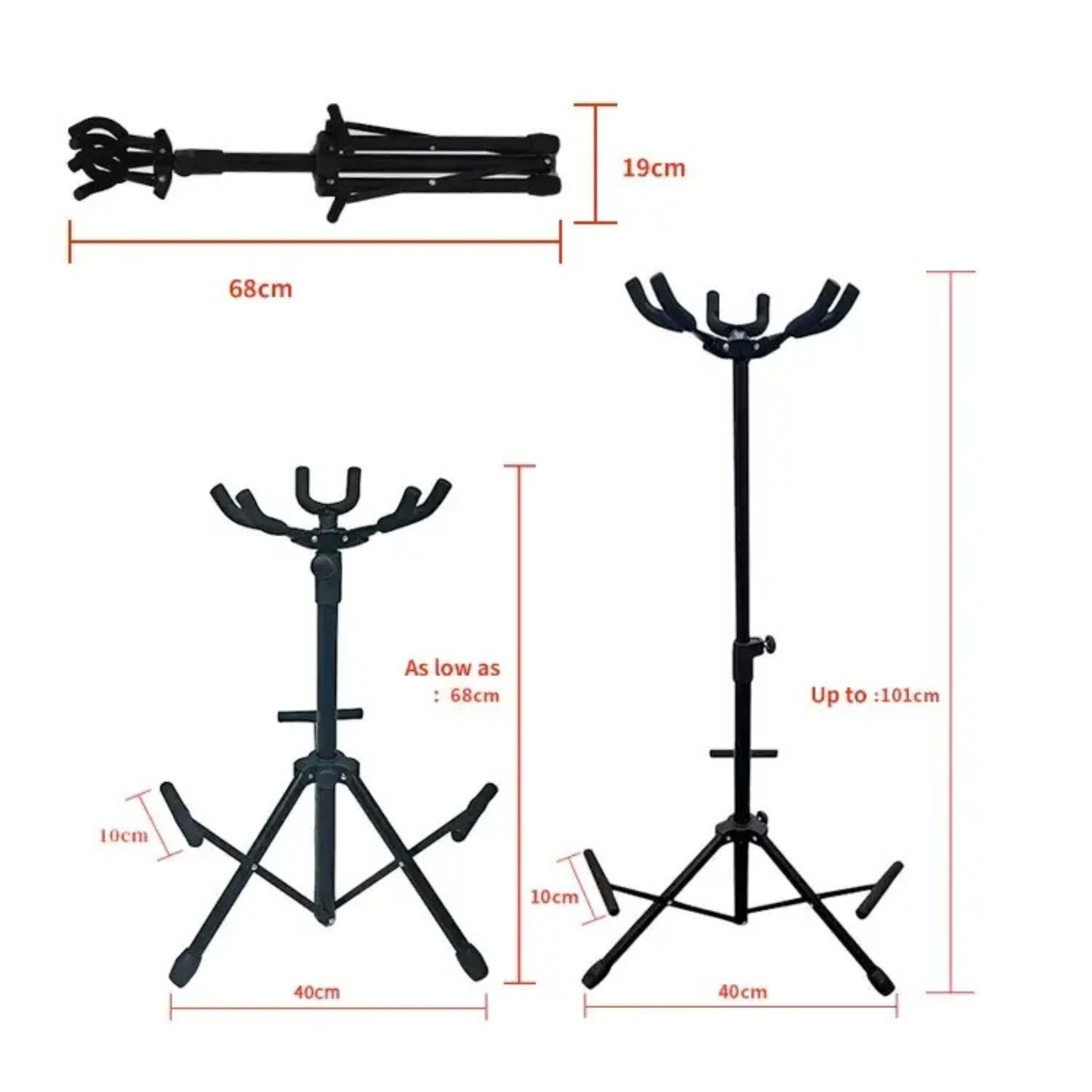 Adjustable Triple Guitar Stand