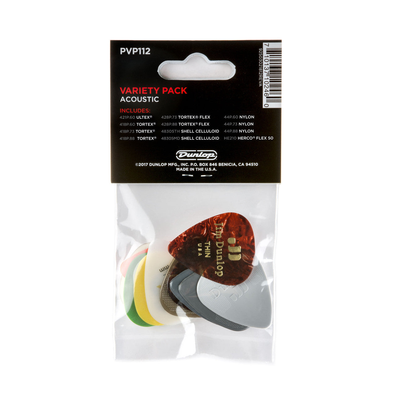 Dunlop Acoustic Pick Variety Pack - 12 Pack
