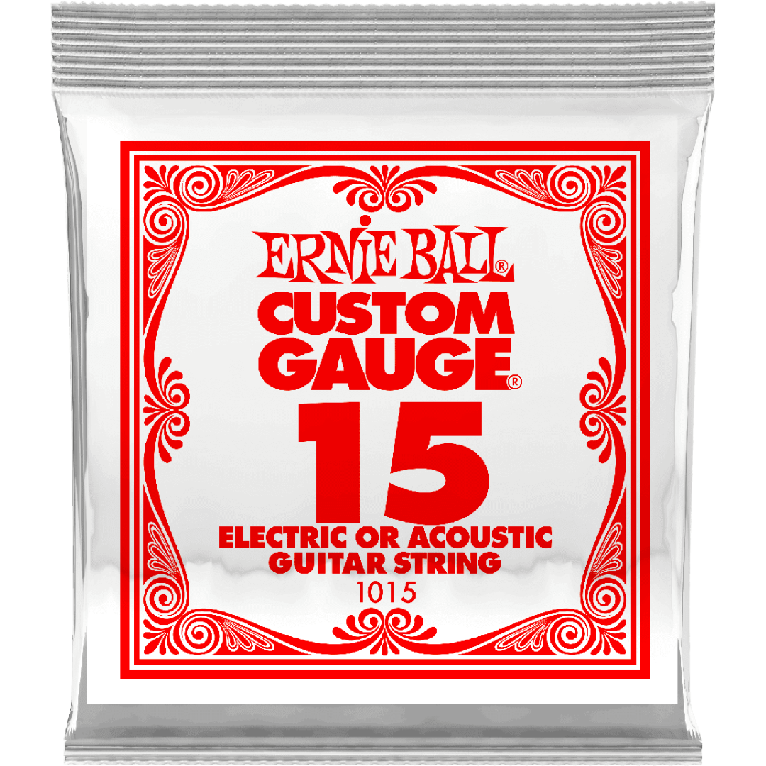 Ernie Ball .015 Plain Steel Electric or Acoustic Guitar Strings