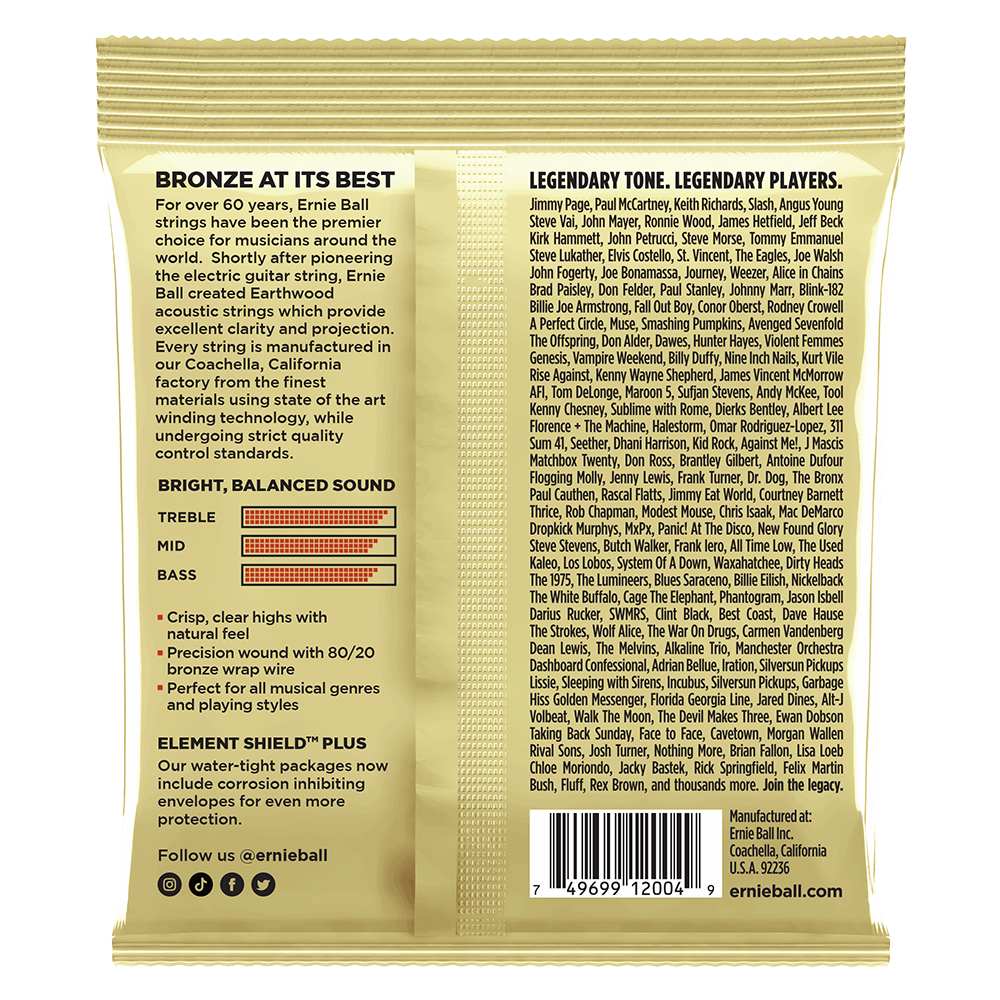 Ernie Ball Earthwood 80/20 Bronze Acoustic Strings 11-52