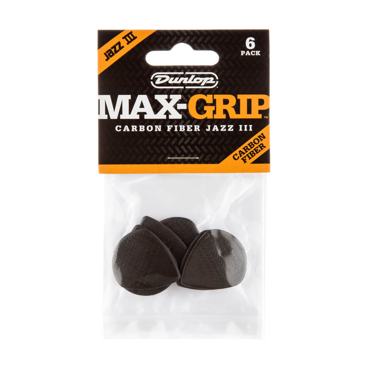 MAX-GRIP® Jazz III Carbon Fiber Pick 1.38mm - 6 Pack