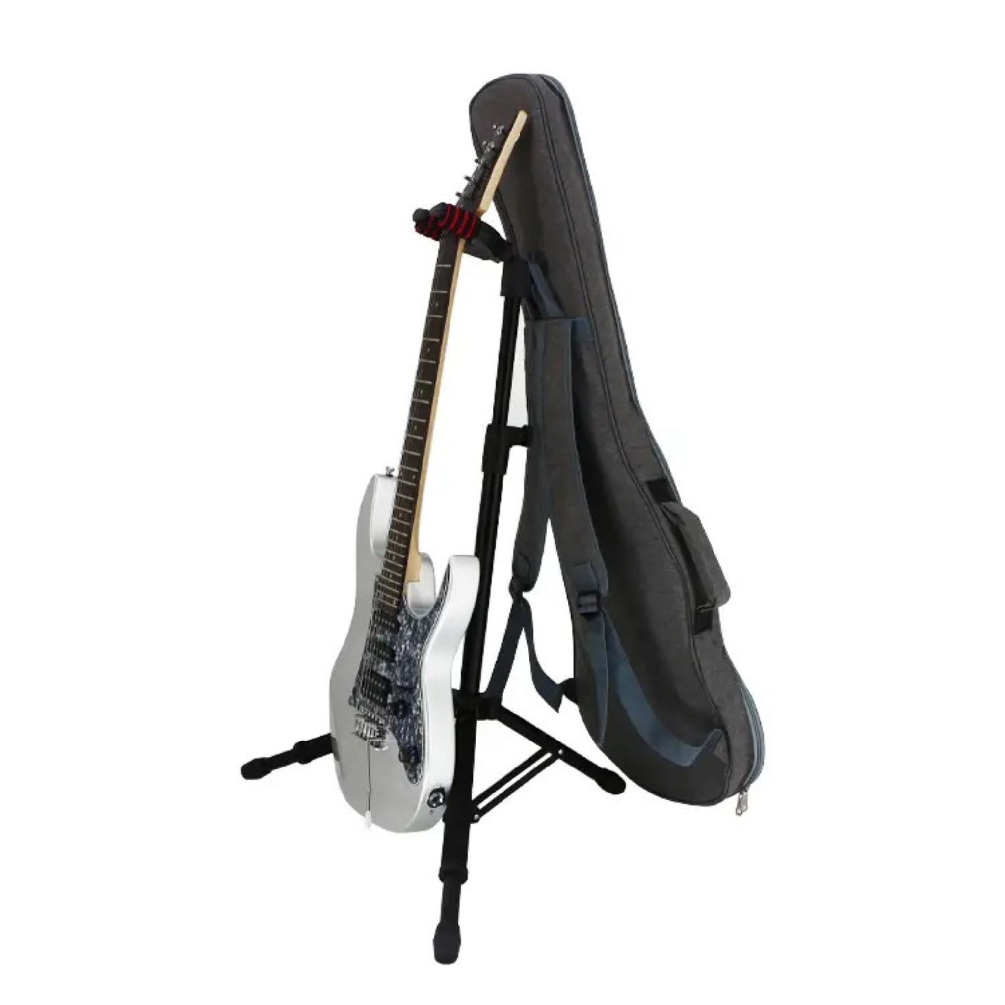 Adjustable Guitar Stand with Bag Hanger