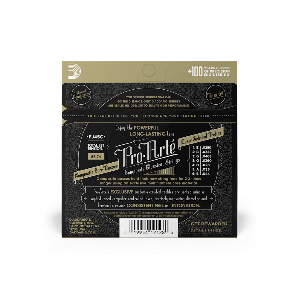 D'Addario EJ45C Pro Arte NT Composite Core Classical Guitar Strings