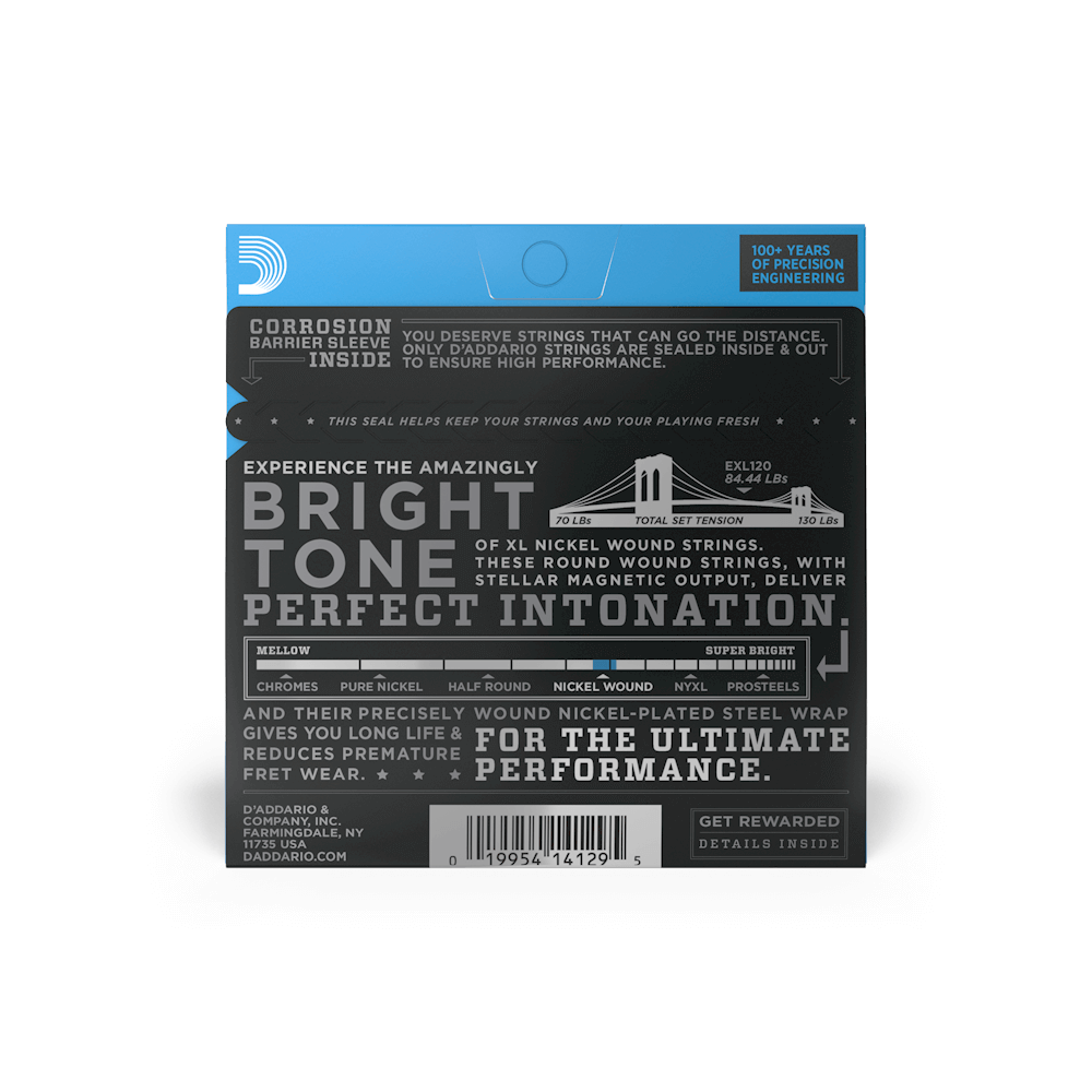 D'Addario EXL120 Nickel Round Wound Electric Guitar Strings Super Light 9-42