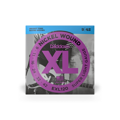 D'Addario EXL120 Nickel Round Wound Electric Guitar Strings Super Light 9-42