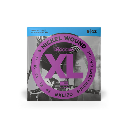 D'Addario EXL120 Nickel Round Wound Electric Guitar Strings Super Light 9-42