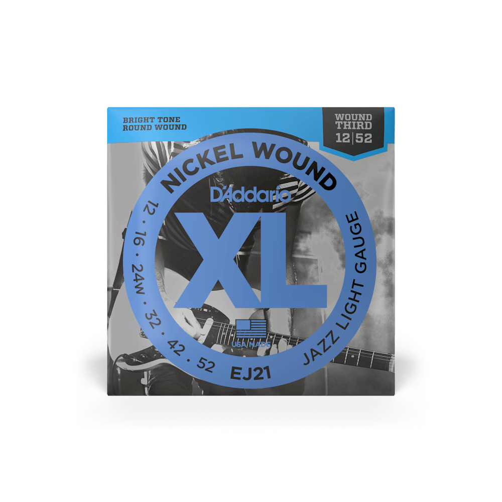 D'Addario EJ21 Jazz Light Nickel Wound Electric Guitar Strings 12-52