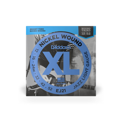 D'Addario EJ21 Jazz Light Nickel Wound Electric Guitar Strings 12-52