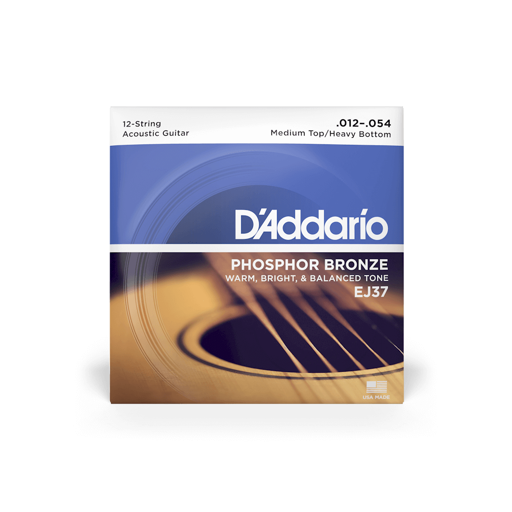 D'Addario EJ37 / 12-54 Medium Top/ Heavy Bottom 12-String Acoustic Guitar Strings