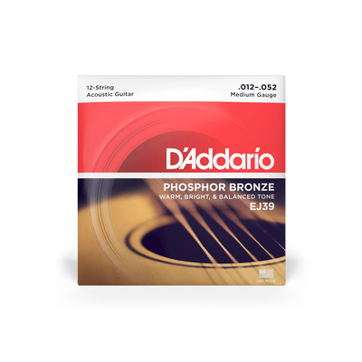 D'Addario EJ39 / 12-52 Medium 12-String Acoustic Guitar Strings