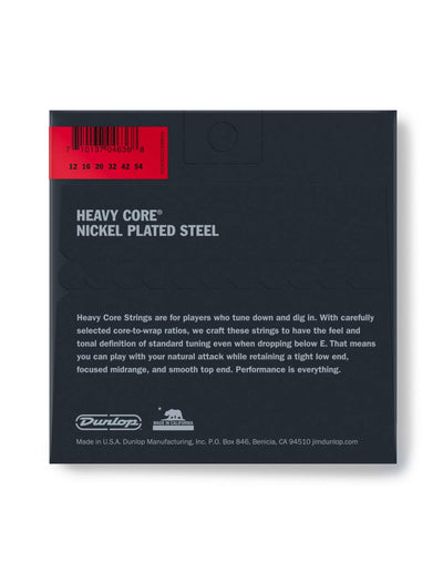 Dunlop Heavy Core Nickel Wound Electric Guitar Strings, Heaviest 12-54
