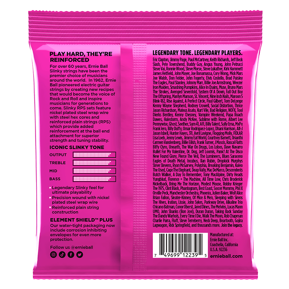 Ernie Ball Regular Slinky RPS Nickel Wound Electric Guitar Strings 9-42 Gauge