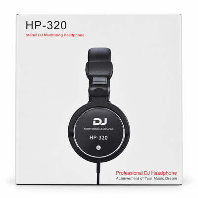 HP-320 Stereo DJ Monitoring Headphone retail box